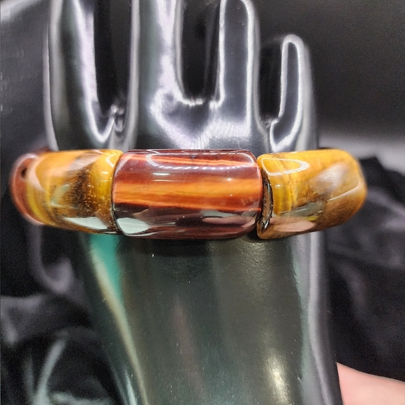 Tiger Eye Multi Color Stretch Bracelet - Picture 2 of 8